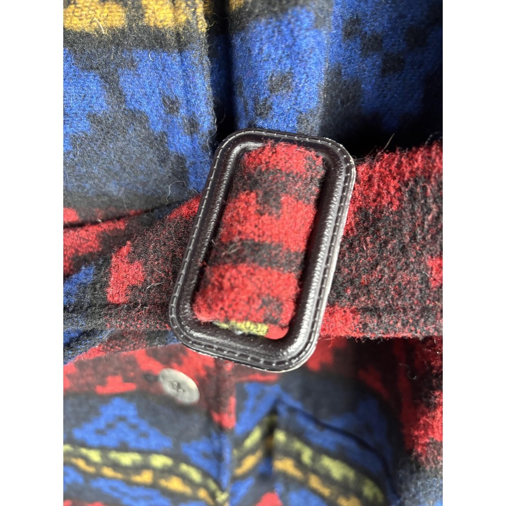 Vintage Chaus Cardigan Coat Womens 3X Wool Blend Wrap Belted Aztec Geometric 90s - Picture 10 of 15